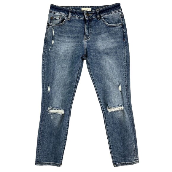 Warp & Weft LAX Jeans Womens 26 Slim Ankle Crop Skinny Distressed Ripped Abbot - Picture 8 of 15